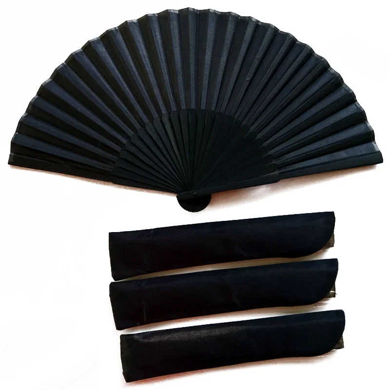 Chinese Style Black Hand Fan Vintage Folding Fans Wedding Party Favor Supplies Chinese Dance Home Party Folding Decorative Fans