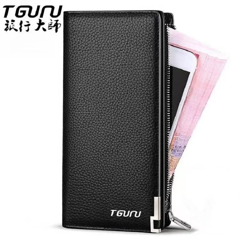 새로운 남성용 고급 지갑 긴 전화 가방 지퍼 지갑 다목적 캐주얼 트렌디 핸드백