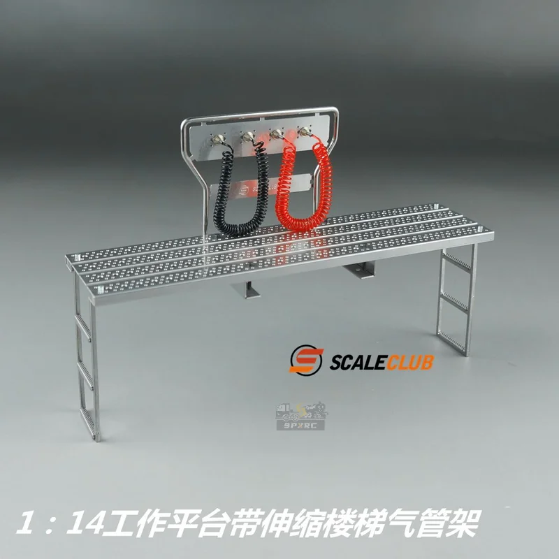 Scaleclub Model 1：14 Tractor Upgrade Metal Girder Working Platform Telescopic Stair Tread For Tamiya  Lesu Rc Truck Trailer