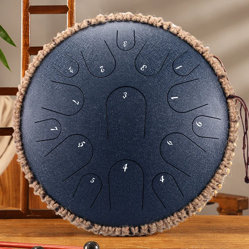 HLURU Glucophone Steel Tongue Drum 14 Inch 15 Notes D Tone Music Drum 14 Inch 11 Note C Tone Ethereal Drum Percussion Instrument