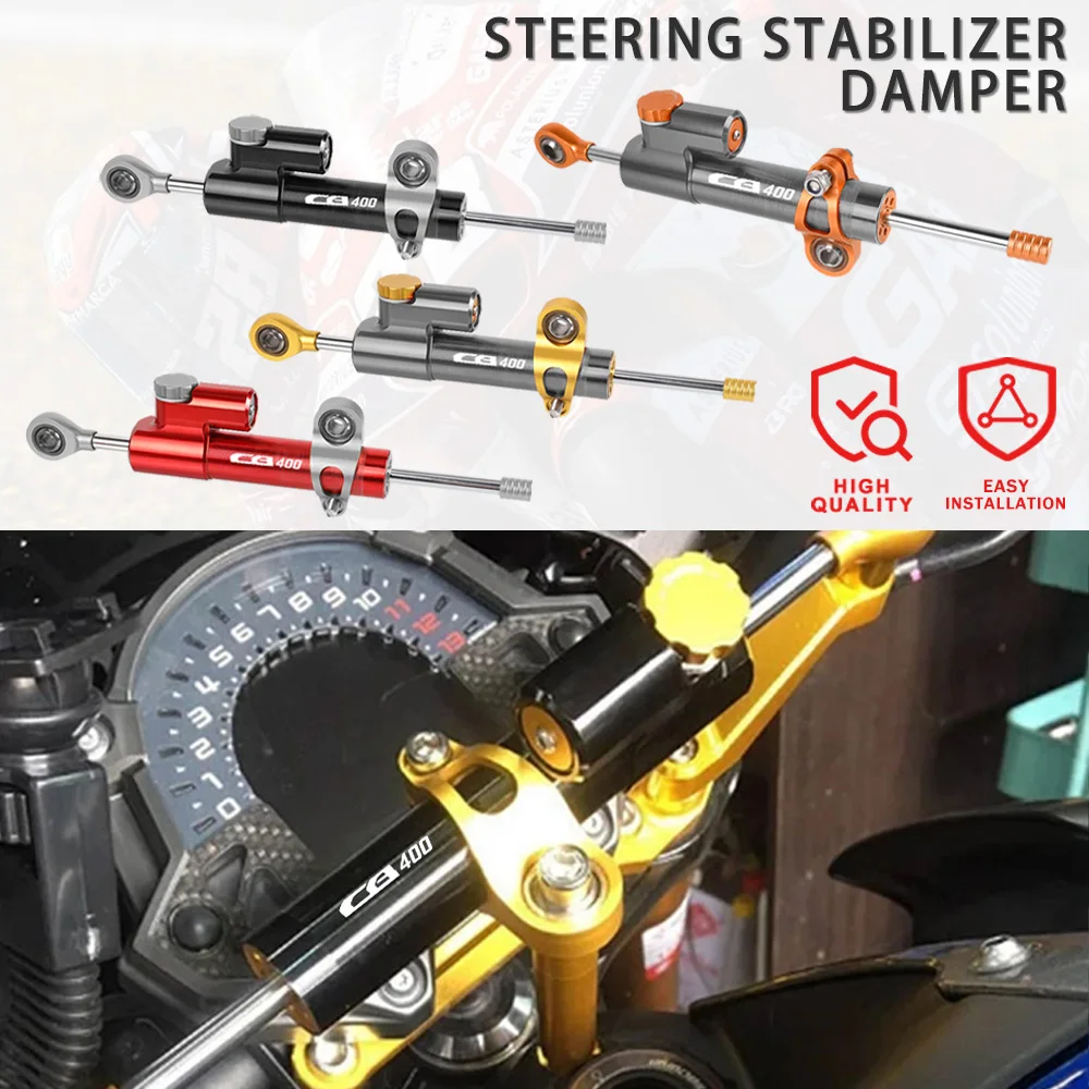 

For Honda CB400 VTEC CB 400 1999-2020 2021 2022 2023 2024 Universal Aluminum Motorcycle Damper Steering Stabilize Safety Control