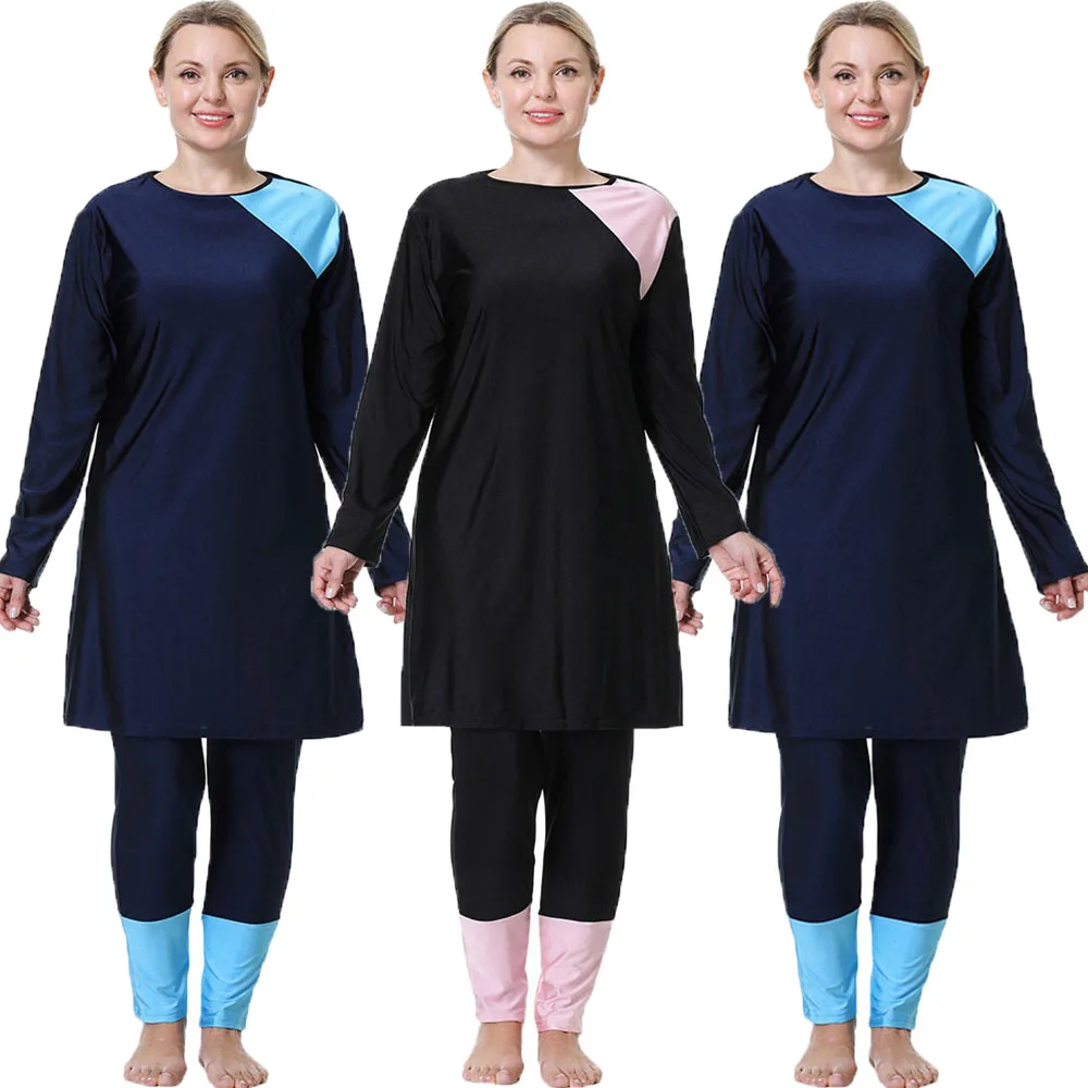 

Plus Size 8XL Burkini Women Muslim Hijab Swimwear Full Cover Long Sleeve Swimsuit Islam Bathing Suit Swimming Costumes Beachwear