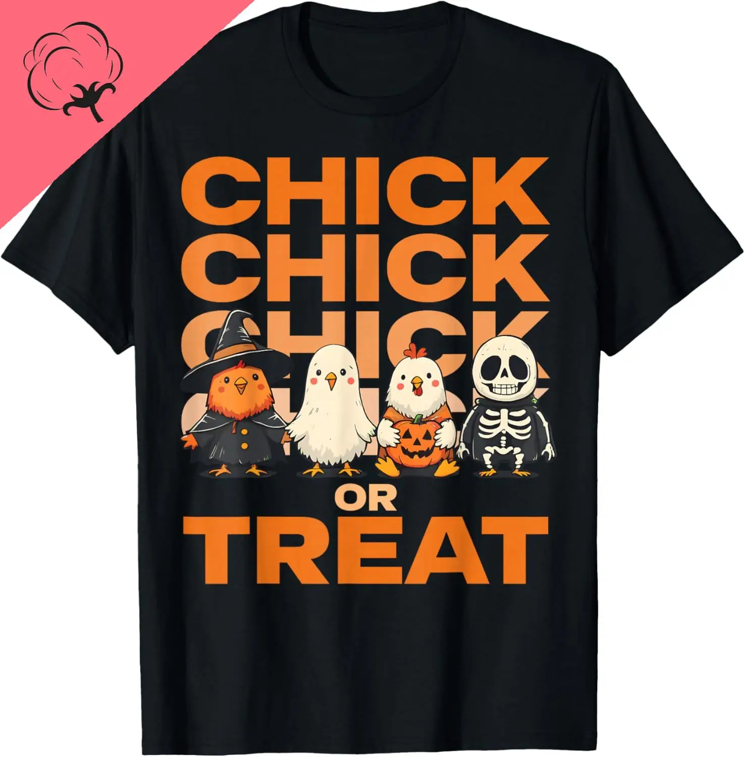 

Chick or Treat Хэллоуин Ведьма Жуткий Курица Мужчина Женщина Детская футболка с принтом на заказ Графические футболки Пара хлопковая футболка