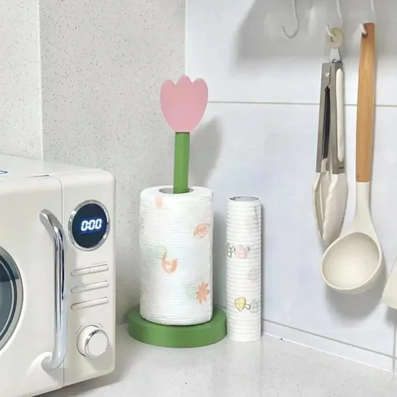 

Новая креативная практичная кухонная подставка для бумажных полотенец в форме цветка, деревянная, без сверления, 1 шт.