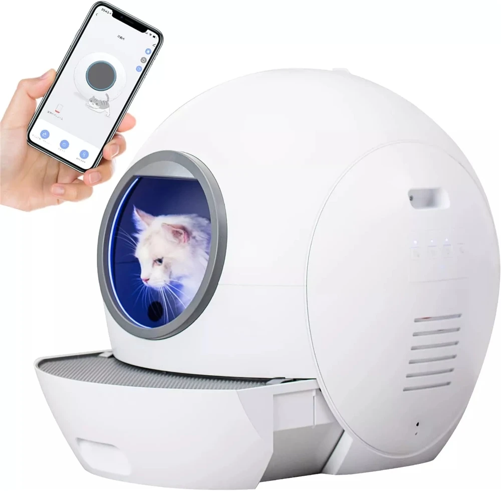 

2022 Automatic Cat Toilet Self Cleaning Cats Sandbox Smart Litter Box Closed Tray Toilet Rotary Training Detachable Bedpan