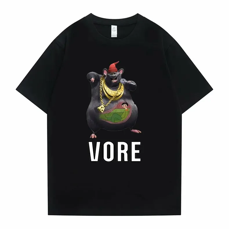 Funny Mouse Hip Hop Rap Biggie Cheese Vore T Shirt Men Women Harajuku Oversized EU Size T-shirts Mens Fashion Brand Tshirt Tops