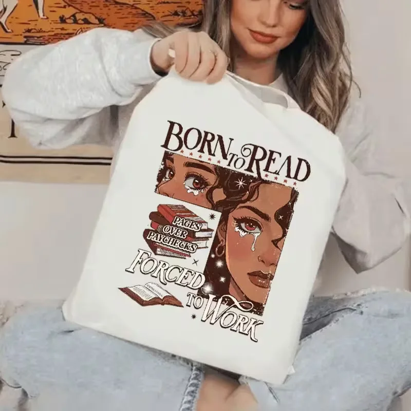 

Born To Read" Bookish Handbag - Stylish Handbag for For Daily Study Travel Commute & Beach Outings - Ideal Gift for Book Lovers