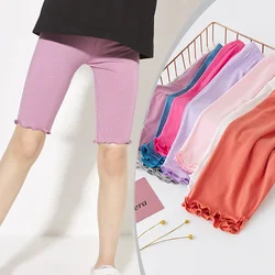 Pantalones de verano para niñas, ropa de Color caramelo para adolescentes, pantalones informales para bebé, mallas deportivas hasta la rodilla