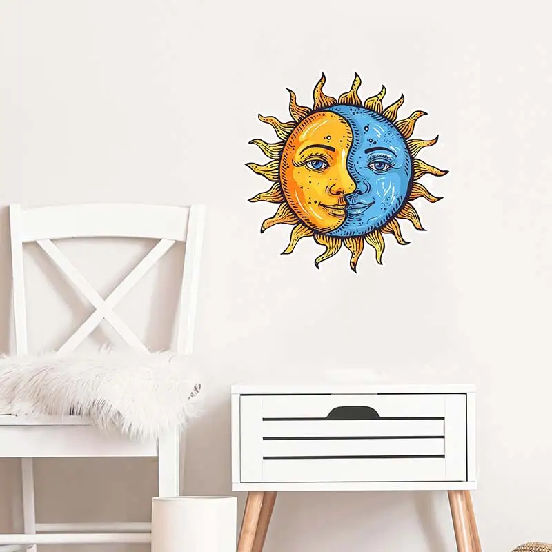 Sun and Moon Wall Sticker Bathroom Decor Living Room Cabinet Refrigerator Home Decoration Vinyl