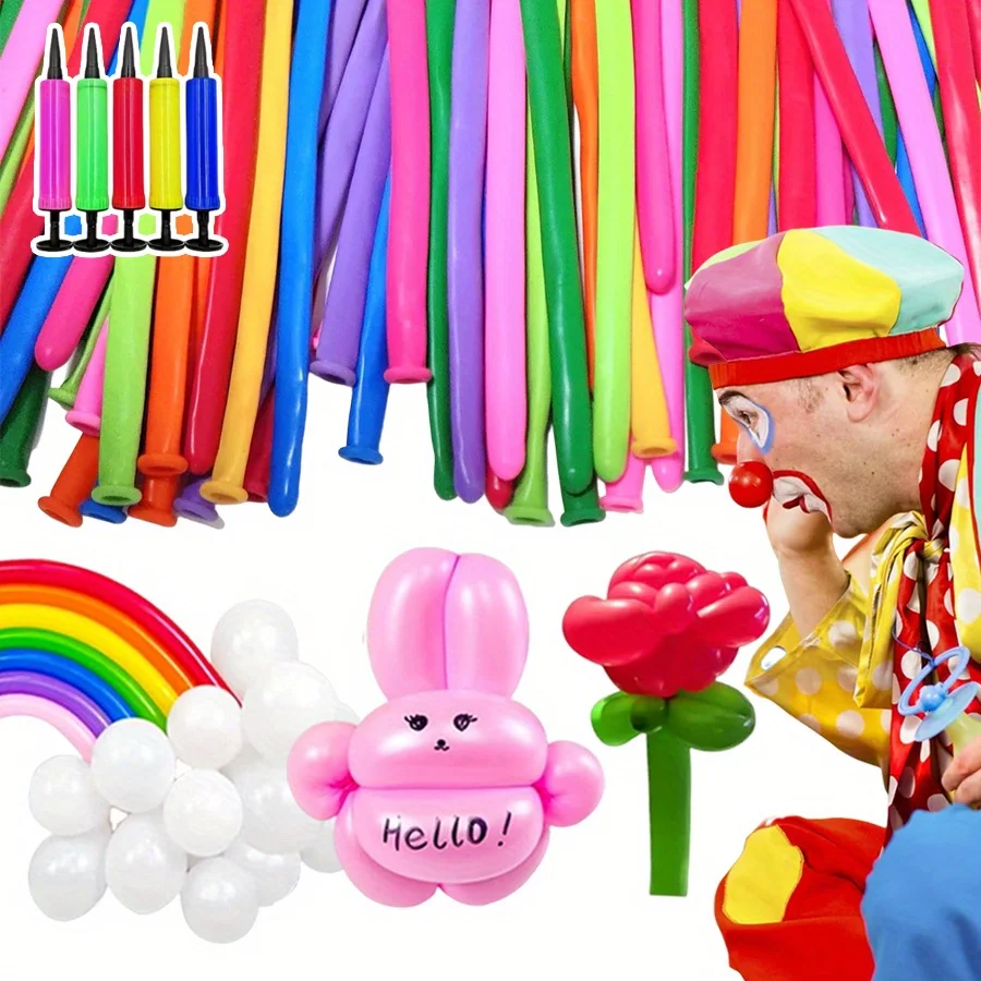 51/101/201 stücke Bunte Lange Luftballons mit Pumpe Magie Verdrehen Latex Ballon für Geburtstag Party Hochzeit Dekoration DIY Tier JXB