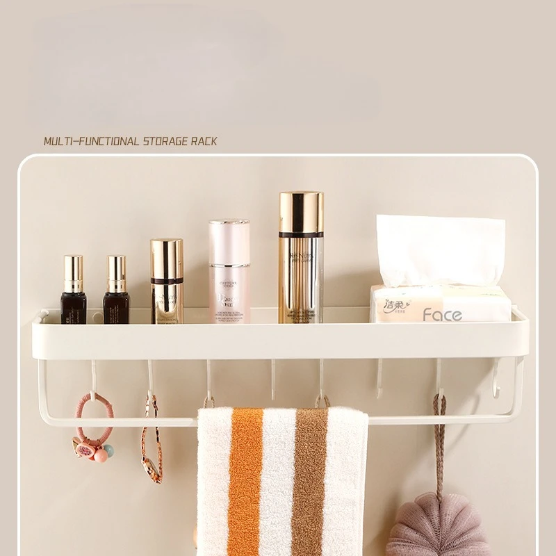 aluminum Bathroom Storage Shelf Wall Mounted Shower Storage Rack White Organizer Corner Shelves Toilet Shampoo Cosmetics Holder