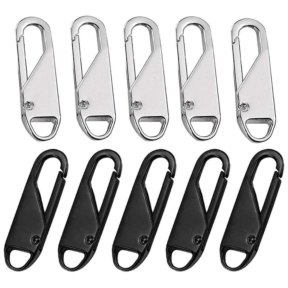 Metal Replacement Zipper (10 Pieces), Metal Tabs for Zip Repair, for Clothes, Luggage, Suitcase, Backpack, Diy Craft