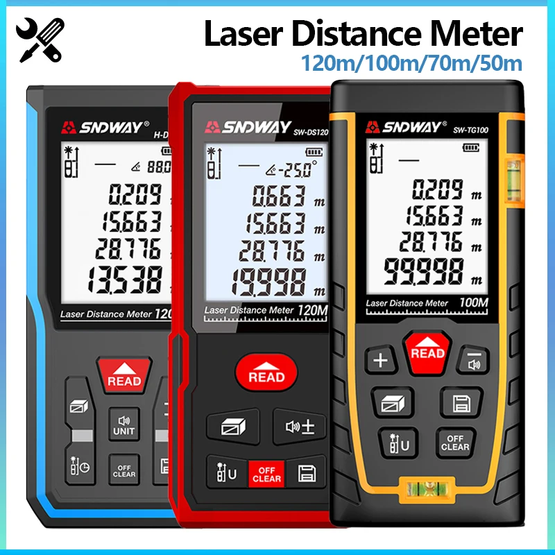 

Pofessional Laser Distance Meter 50m 70m 100m 120m Rangefinder High Accuracy Digital Range Finder Build Measure Device