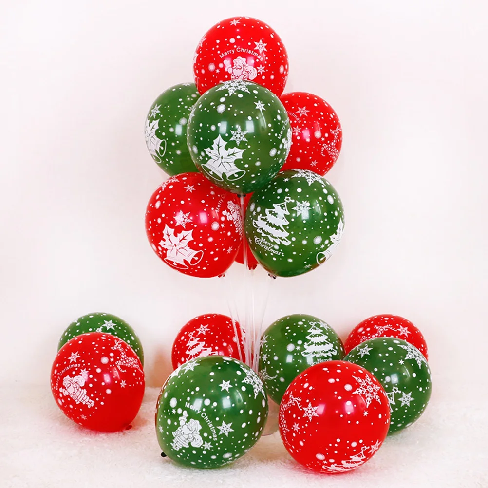 

100Pcs Christmas Latex Balloons 10 Inches Santa Claus Printed Party Supplies Decorative Balloon Set Xmas Tree Festival