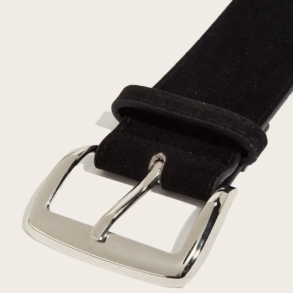 Sabuk Kulit Suede Gaya Maillard, Lebar, Trendi, Kasual, Gesper Pin, Desain Mewah, Serbaguna, Tali Pinggang Bisnis, Hadiah