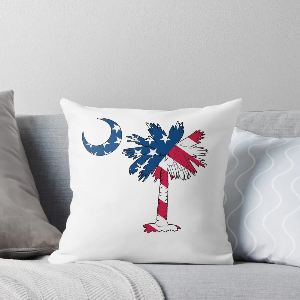 

American Flag Palmetto Moon Sticker Throw Pillow Christmas Pillows Pillow Decor pillow