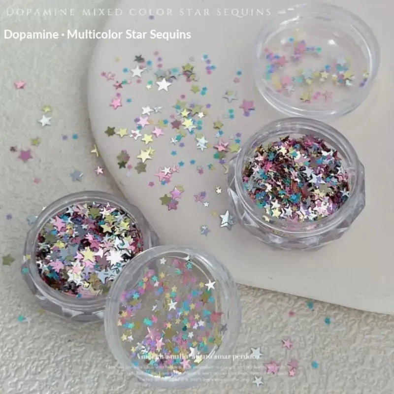 Holographic Five-Pointed Star Nail Glitter Shiny Colorful Sequins DIY Manicure Decor for Nail Artists