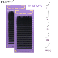 FAIRYTIS New L/L+/LC/LD/LU(M) Curl 7-15mm Faux Mink Natural Individual Eyelash Extension 0.15-0.20MM Soft False Lashes Supplies