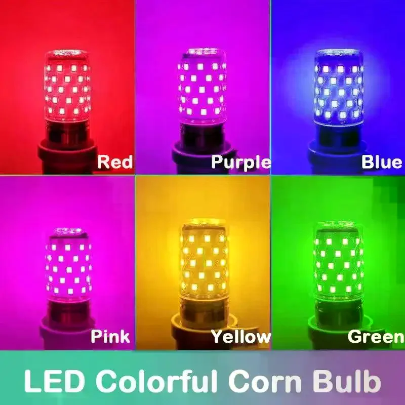 

AC 220V LED E27 Multicolor Corn Bulb, 12W - Chandelier Decoration in Pink, Blue, Red, Green, Purple & Golden Colors