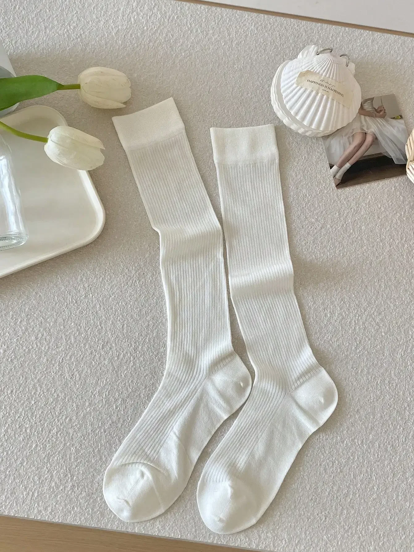 Damen-Seidensocken, hochwertig, neue Mode, Frühling und Sommer, kniehohe Socken für Mädchen, Schulstil, einfache, lässige lange Socken – Detail 13
