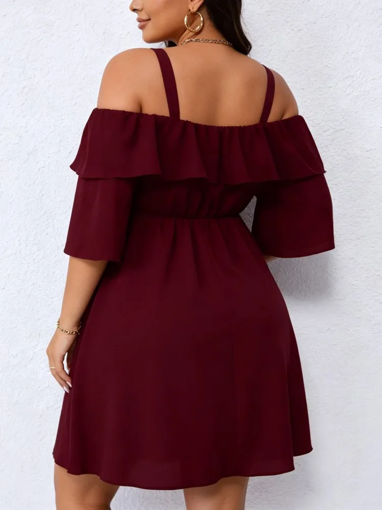 XL-5XL Plus Size Clothes Dresses Women Robes Summer Half Sleeve Street Style Casual 3XL 4XL Big Size Mini Dress Oversize view 4