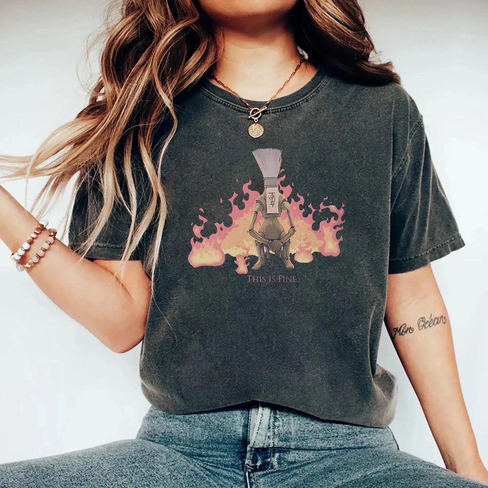 

Expedition 33 Gestral This Is Fine T-Shirt Funny Clair Obscur Meme Tee Fire Sitting Gestral Graphic Shirt Gamer Gift Idea