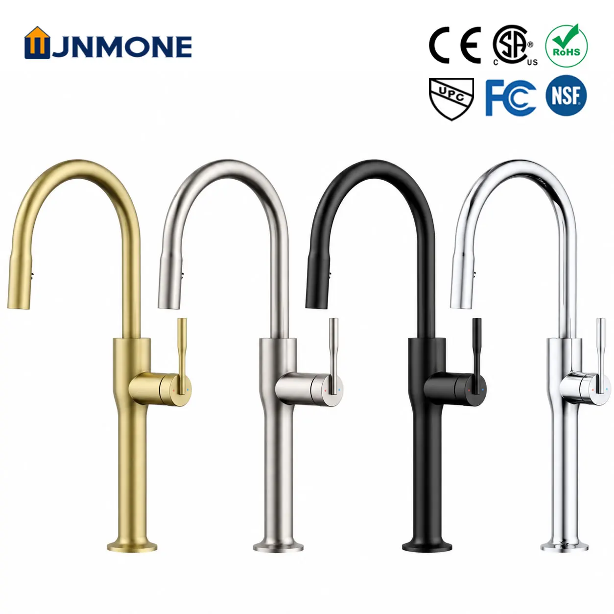Modern SUS304 Solid Stainless Steel Kitchen Faucet Pull Down Sprayer Mixer Taps Single Handle Hot Cold Water Kitchen Sink Faucet
