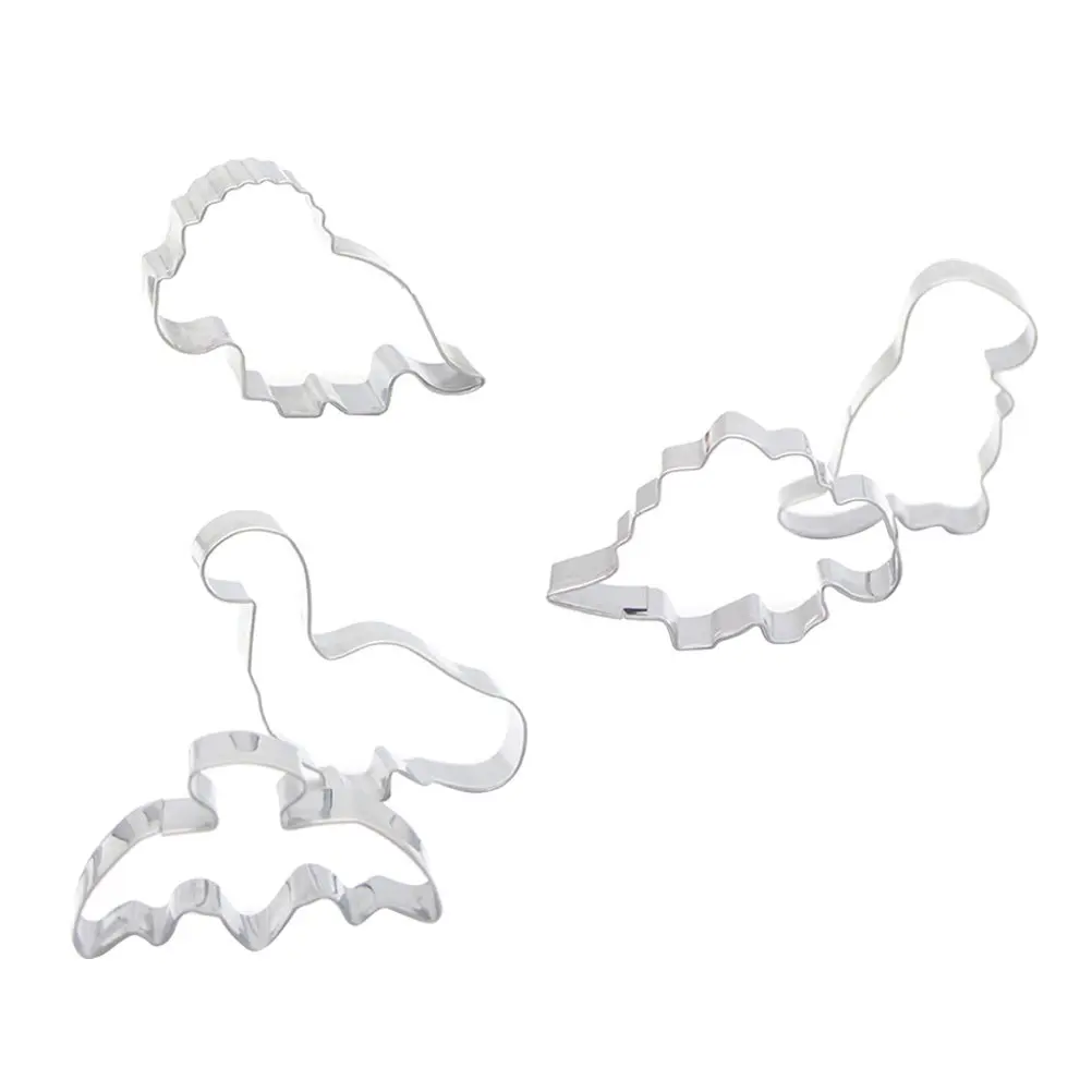 5Pcs Stainless Steel Dinosaur Cookie Cutters Biscuit Mold DIY Baking Cake Fondant Cutter Party Supplies Dinosaur Cookie Cutters