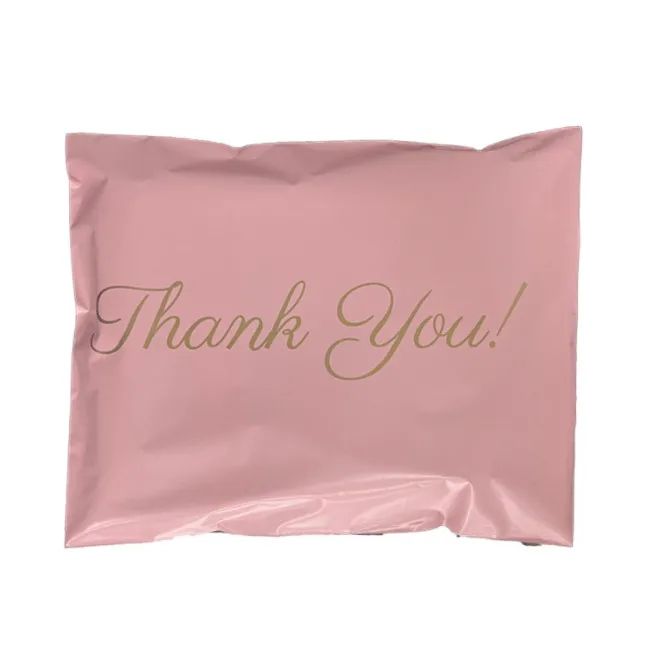 50~100PCS 100% PE Plastic Thank You Pink Mailing Bag Poly Mailer T-shirt Skirt  Bra Towel Xmas Gifts Shipping Express Pouches