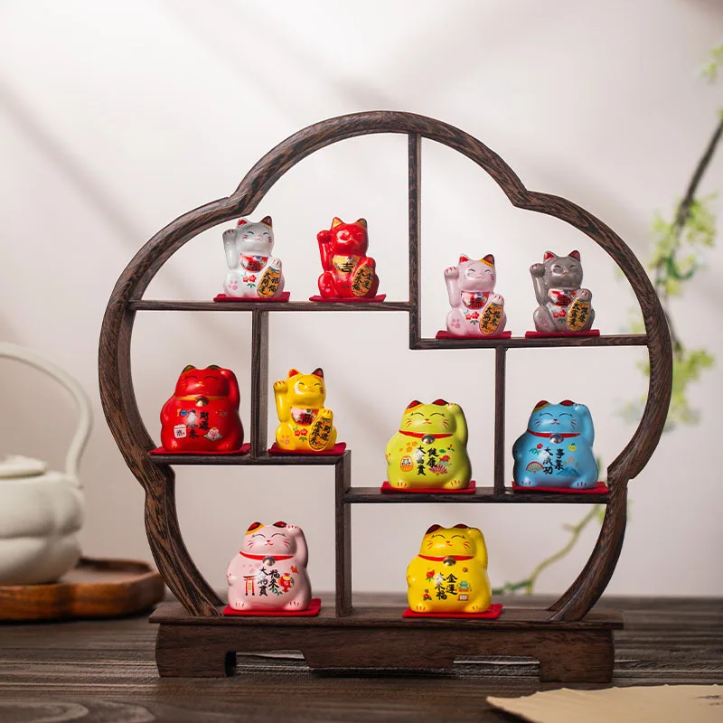 

Chinese Lucky Cat Ornament Wealth Welcoming Cat Japanese Living Room Desktop Decoration Crafts Ceramic Lucky Cat Figurines