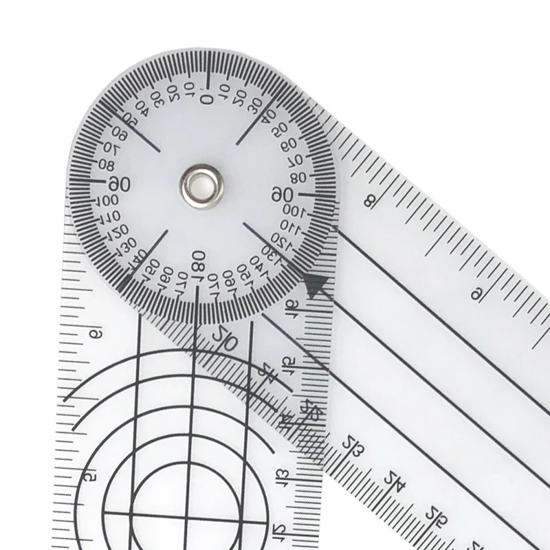 0-140mm 360 Degree Goniometer Angle Medical Spinal Angle Ruler Angle Inclinometer Ruler Protractor Angle finder Measuring Tool