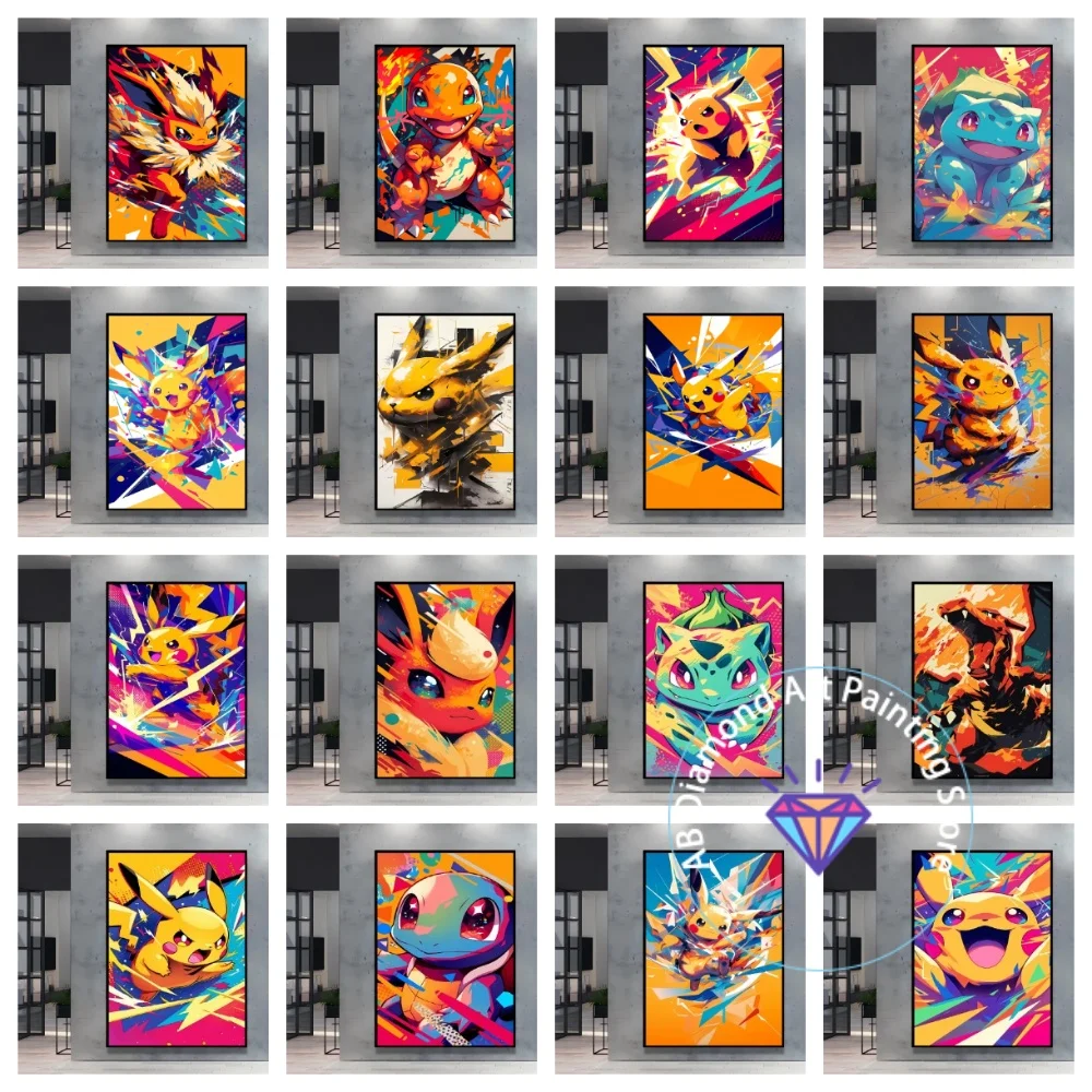 

Creative Pokemon Pikachu Square Round AB Diamond Painting Kit 5D DIY Cross Stitch Handmade Art Gift Crafts Home Decor Gift