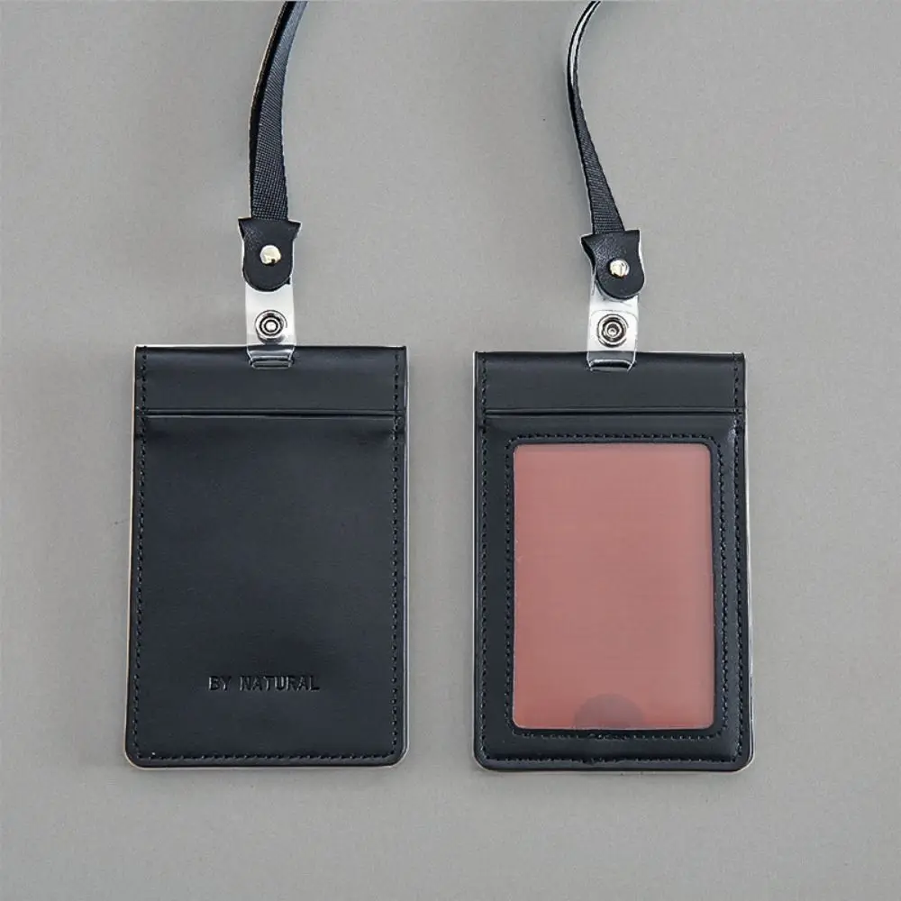 PU Leather Card Holder Multifunction Simple Fashion ID Cards Holder Portable Magnet Bus Card Case Men