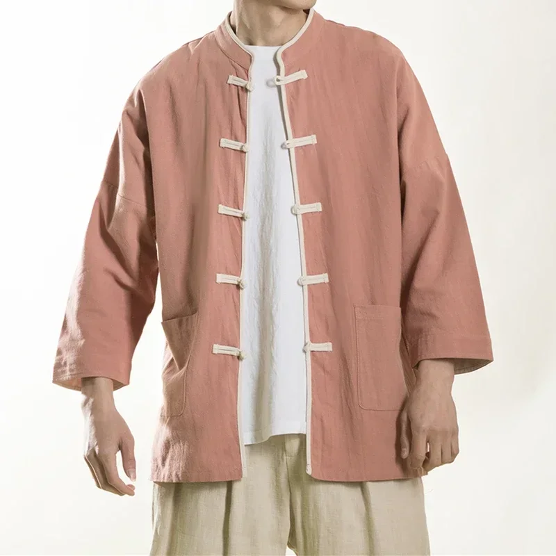 Robe Traditionnelle Alberoise en Coton pour Homme, Chemise Ligne, Vêtements Décontractés, Mince, Manteau Vintage Trempé, Y-Tang, Grande Taille,