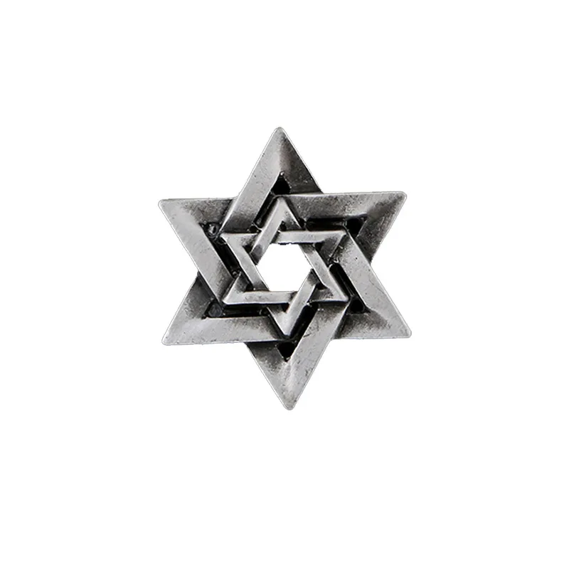 Exquisite Star of David Brooch Men\'s Six Pointed Star Suit Lapel Pin Jewish Charm Amulet Badge Jewelry Christmas Gift