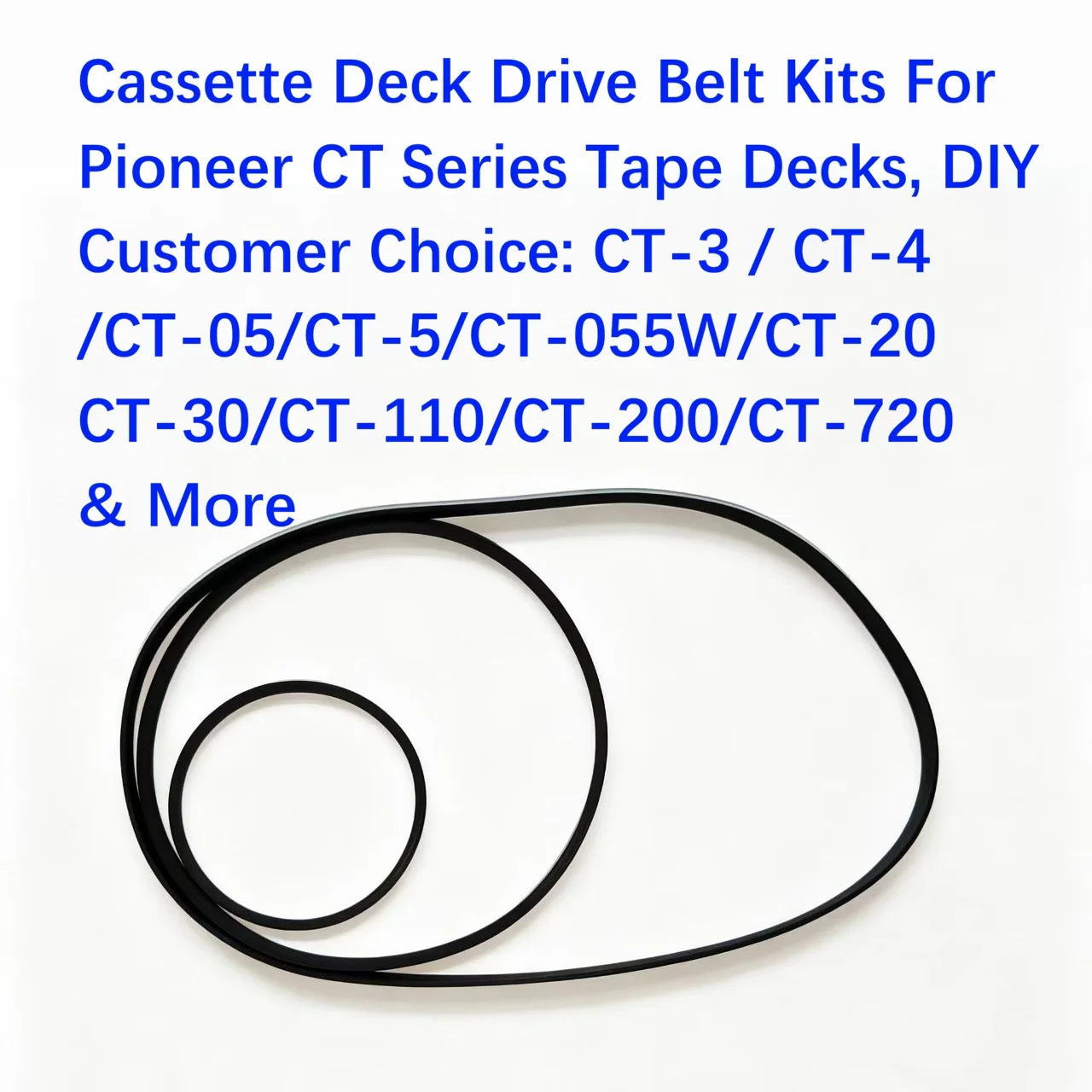Kit de courroies d'entraînement pour lecteur de cassettes, accessoires compatibles avec les lecteurs de cassettes doubles Pioneer série CT, courroies de remplacement pour l'entretien DIY