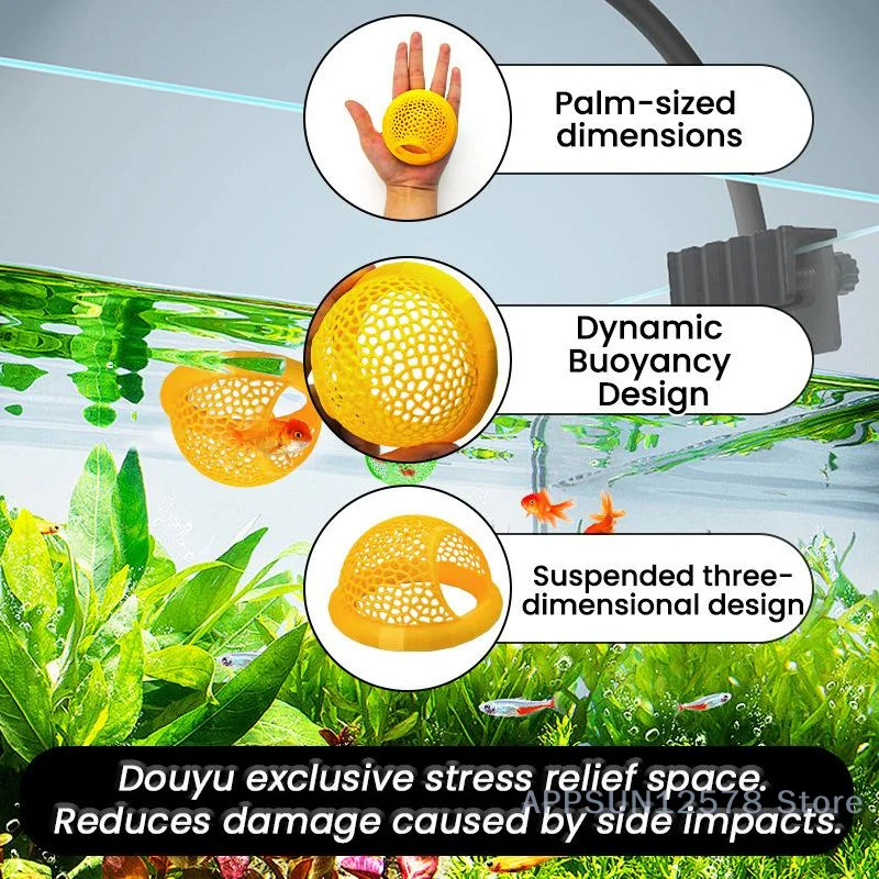 1 Stück Aquarium-Versteck für kleine Meerestiere, inklusive Hängematte, Futterring und Ruhefleck