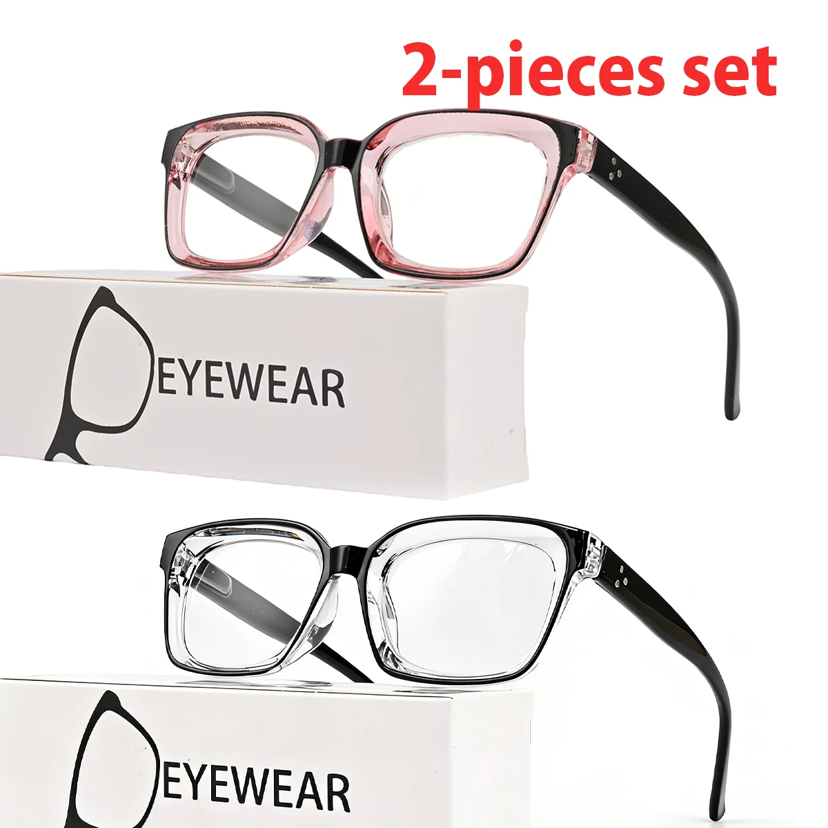 Auto Focus Reading Glasses for Men And Women Self Adjusting Presbyopia Eyewear L29 with Automatic Zoom Anti Blue Light 2Pack