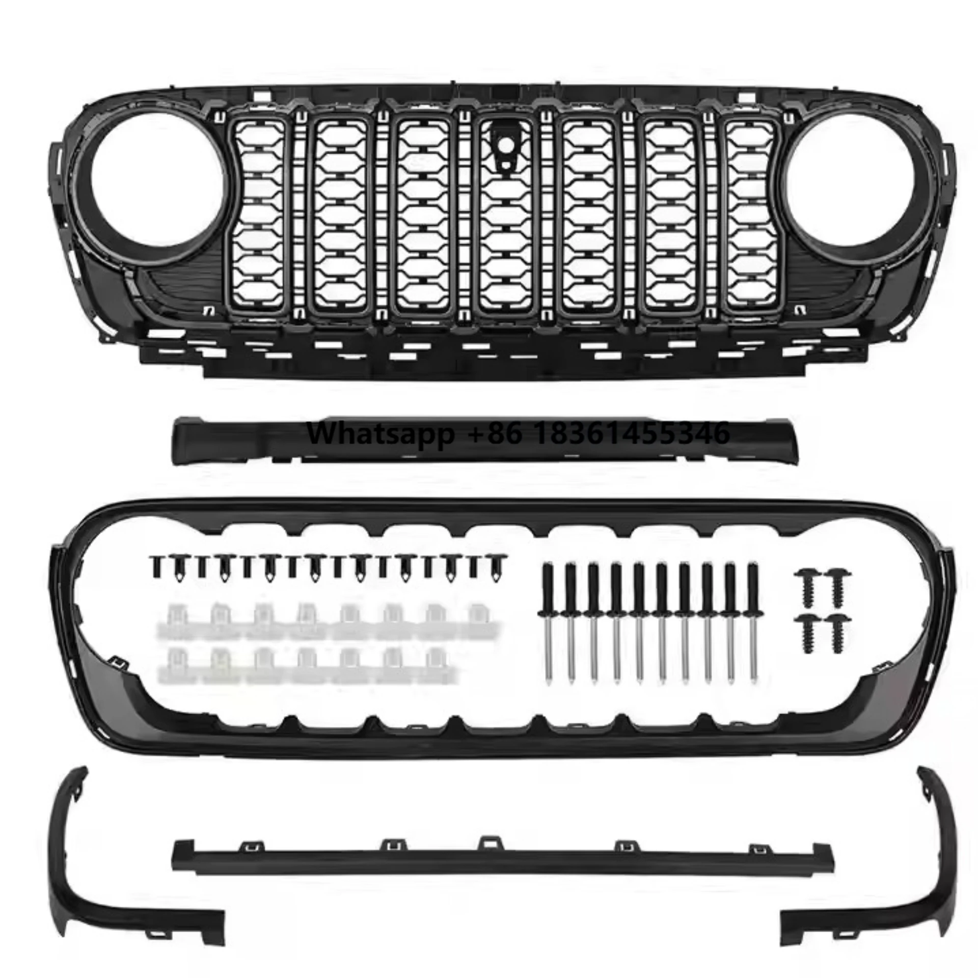 

Front Grille Radiator Grill Assembly for Wrangler JL 2018-2023 Upgraded 2024 Style Mask Body Kit Car Accessories