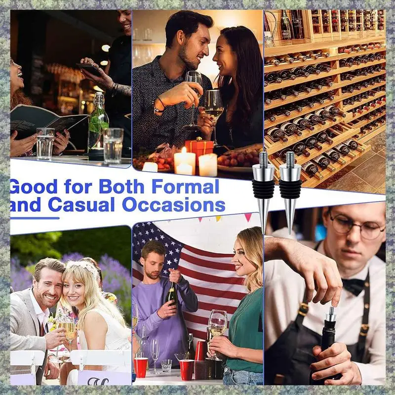 WON 21Pcs Bottle Stopper Zinc Alloy Wine Bottle Stopper Kits Ring Wine Topper Reusable Wine Corks Bottle Stopper Inserts Easy To