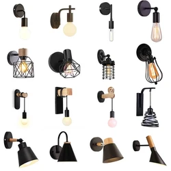 Nordic Holz Wand Lichter Schlafzimmer Nacht Lampe Schwarz Kreative Moderne E27 Wand Lampen Suspension FÜHRTE Hause Beleuchtung Leuchte Room Decor