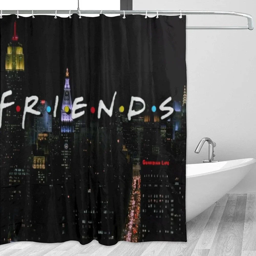 Friends Tv Show Shower Curtain Waterproof Bathroom Decor Durable Polyester Bath Curtain with Hooks Bathroom Screen Bathtub Decor