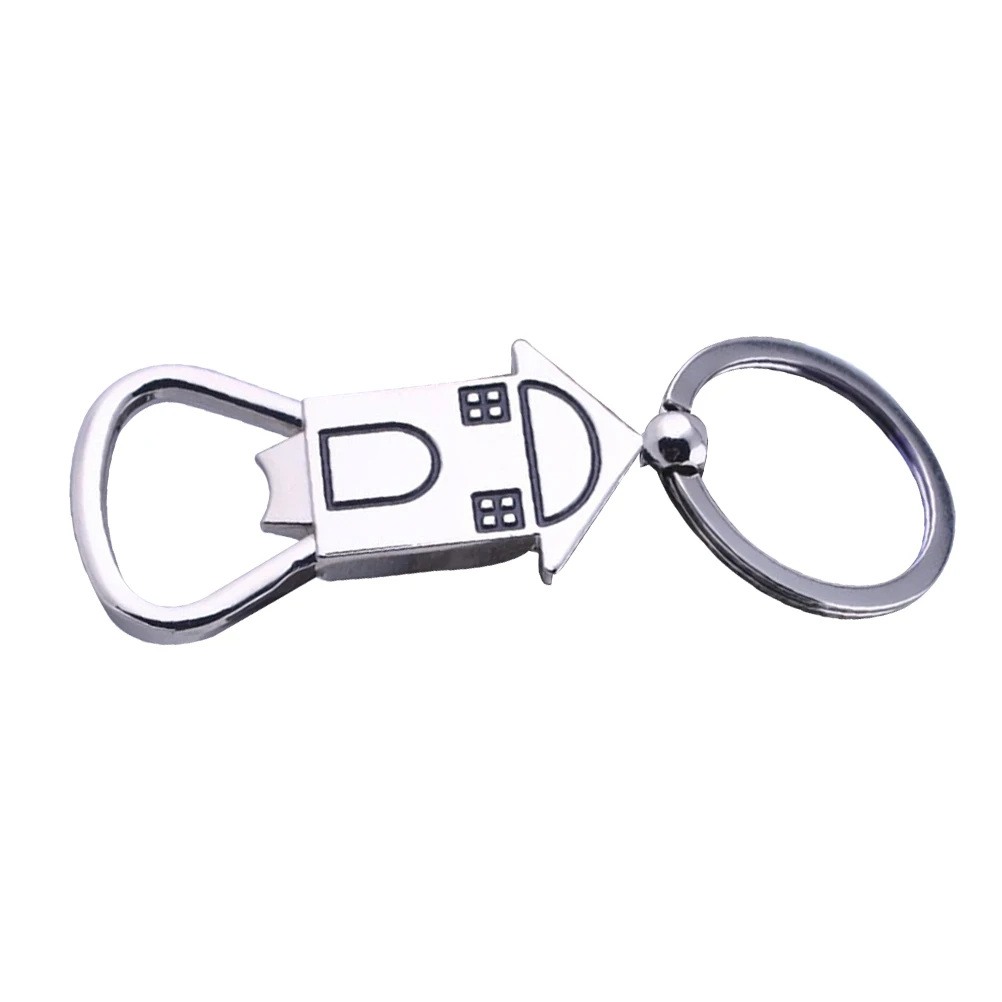 

House Shape Bottle Opener Keychain Metal Key Ring Creative Cool Unique Pendant Beer Wine Opener Keychains Gift Car Key Cell