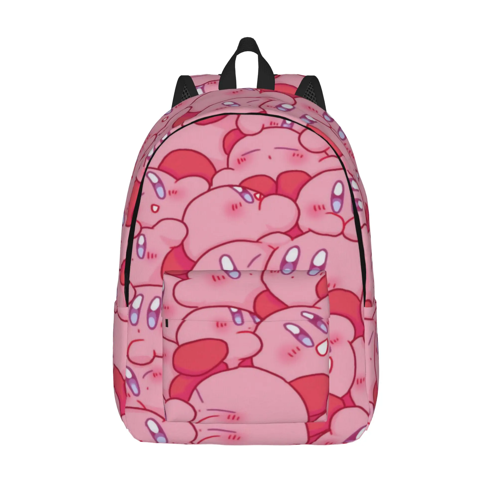

pink kirbys funny game Casual Backpack Sports High School Business Daypack for Men Women College Canvas Bags