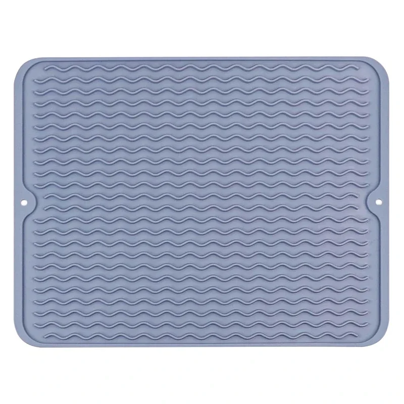 Estera de secado de platos de silicona, 40 x 30 cm - Estera grande para secar platos, Estera para encimera, Estera para escurrir platos, Estera para fregadero, Taburete grande de silicona