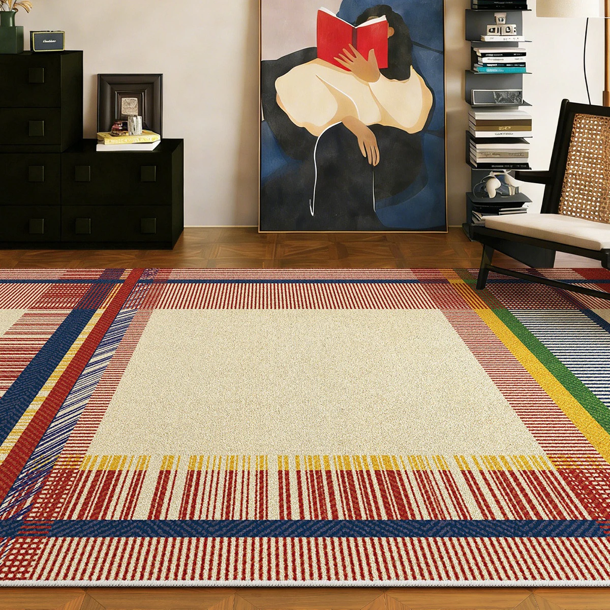 Large Area Living Room Carpet Striped Light Luxury Rugs Soft Bedroom Bedside Mat Coffee Tables Floor Mats Home Decoration 거실카페트