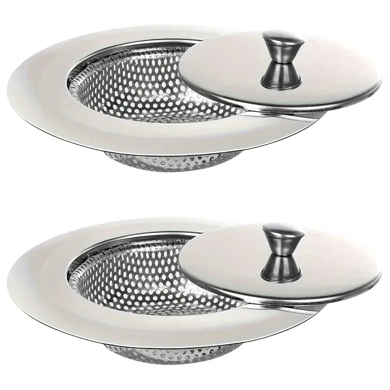 

1pc stainless steel drain plug with anti slip handle, used for hair catcher and filter in kitchen and bathroom, no effort requir