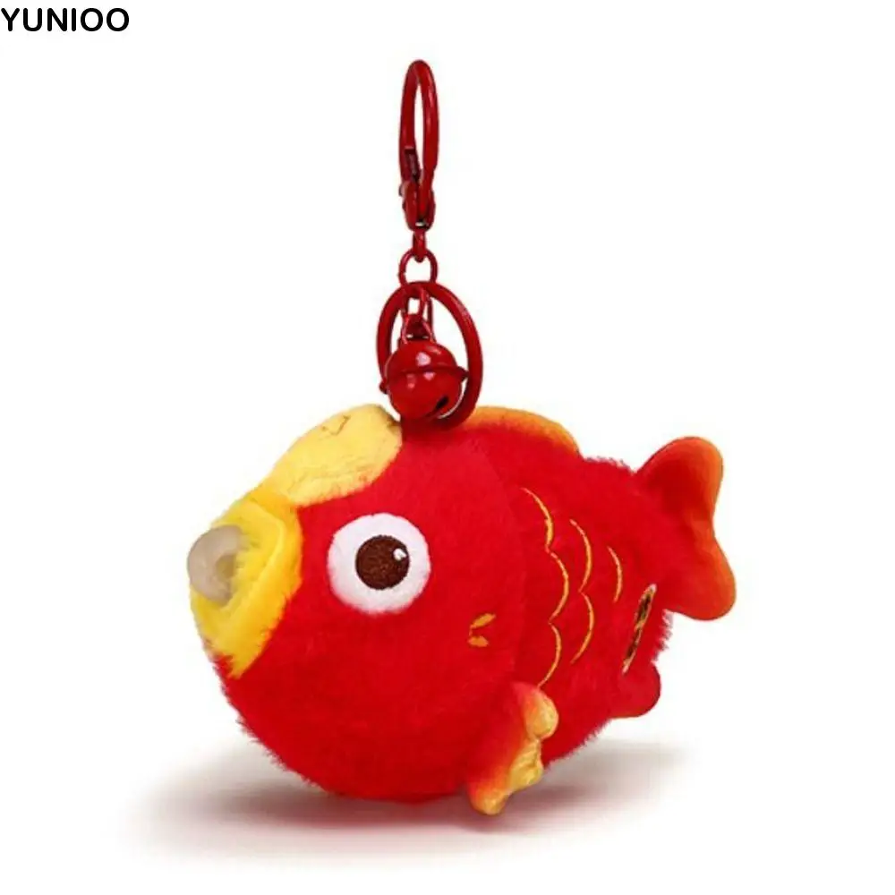 Cny carpa squezze pingente de pelúcia boa sorte casamento imprensa chaveiro de pelúcia fofo dos desenhos animados boneca tradicional chaveiro presente de ano novo