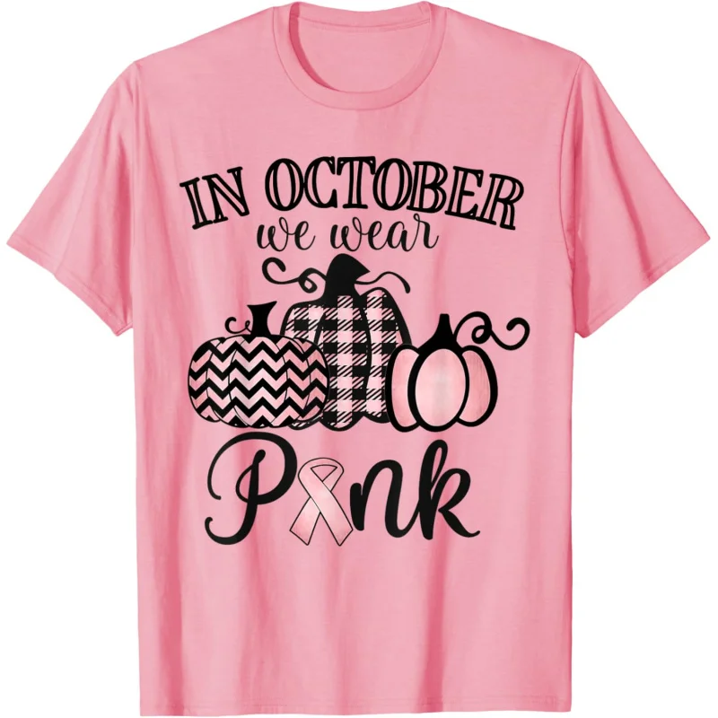 In October We Wear Pink Thanksgiving Breast Cancer Awareness T-Shirt