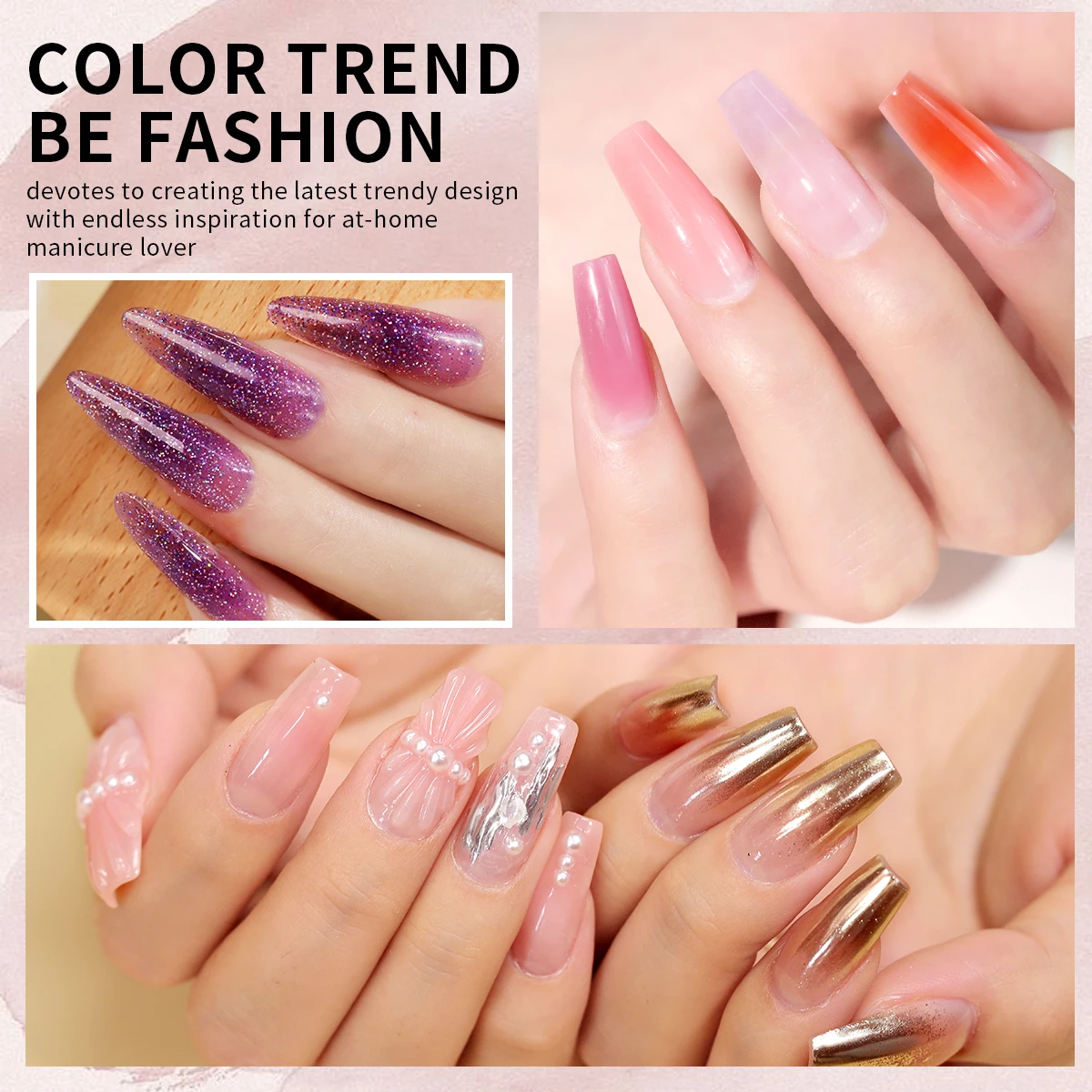 LIMEGIRL 30ML Nail Extension Gel Set Nail Quick Extension Construction UV Gel Primer with Glitter Powder Nail Extension Tool Set